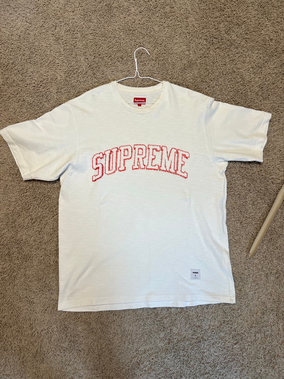 Supreme Sketch Embroidered S/S Top White 상품이미지1