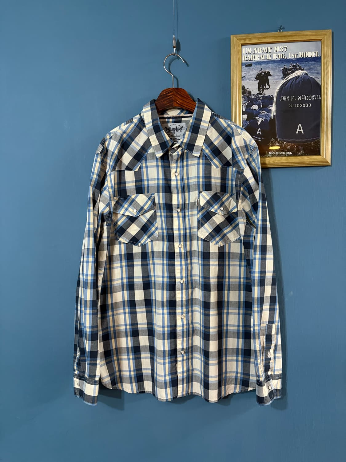 00‘s Levis Check Western  shirt. 상품이미지1