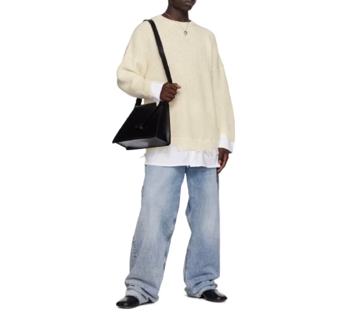 (정품/새상품) 마르지엘라 남성 오프화이트 데미지 레이어드 니트 상품이미지7