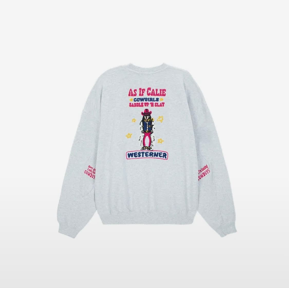 에즈이프캘리 웨스턴 쇼 맨투맨 멜란지그레이 상품이미지7