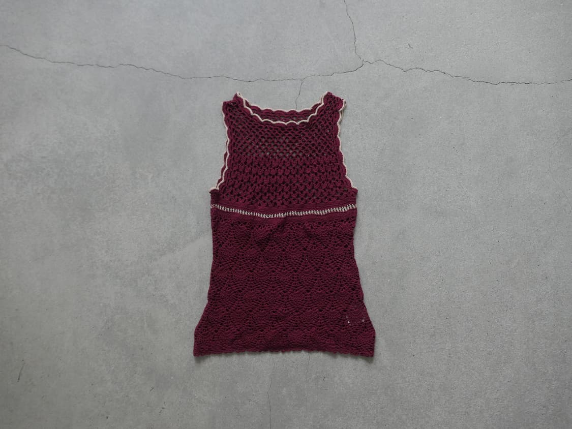 버건디 크로셰 슬리브리스  상품이미지1