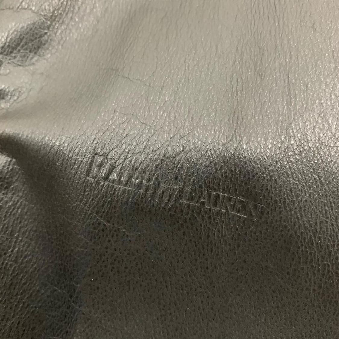 폴로 스포츠 음각 로고 카우레더 블랙 롱가죽자켓 상품이미지4