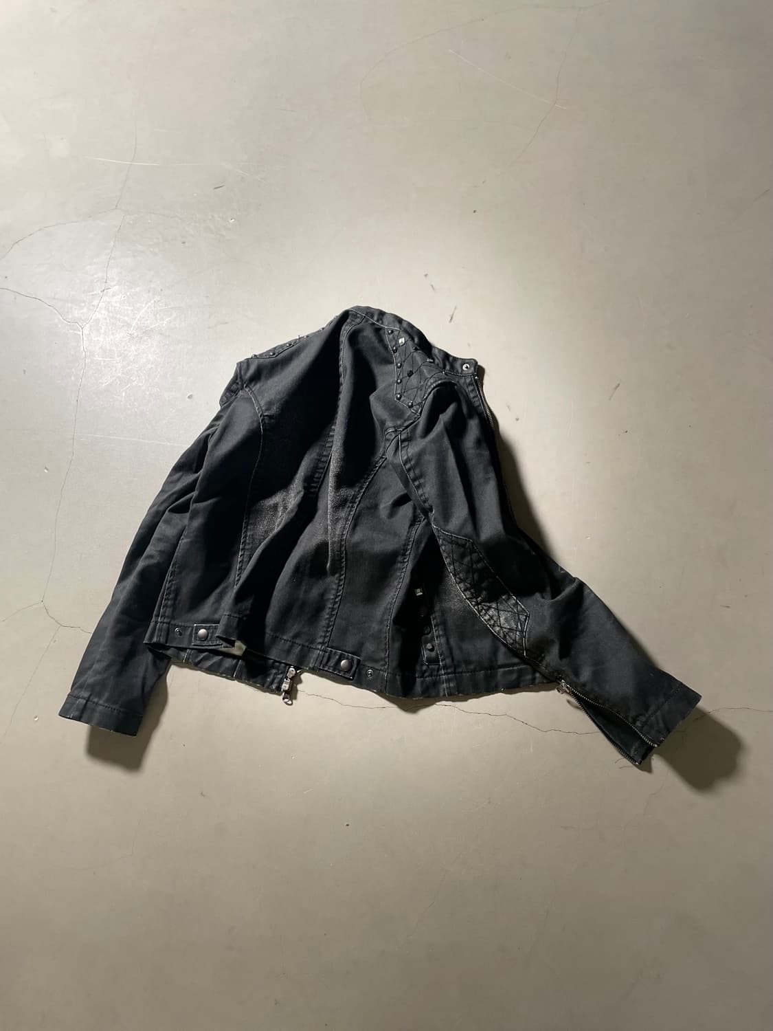 BUONA GIORNATA Studded Black Denim Jacke 상품이미지5