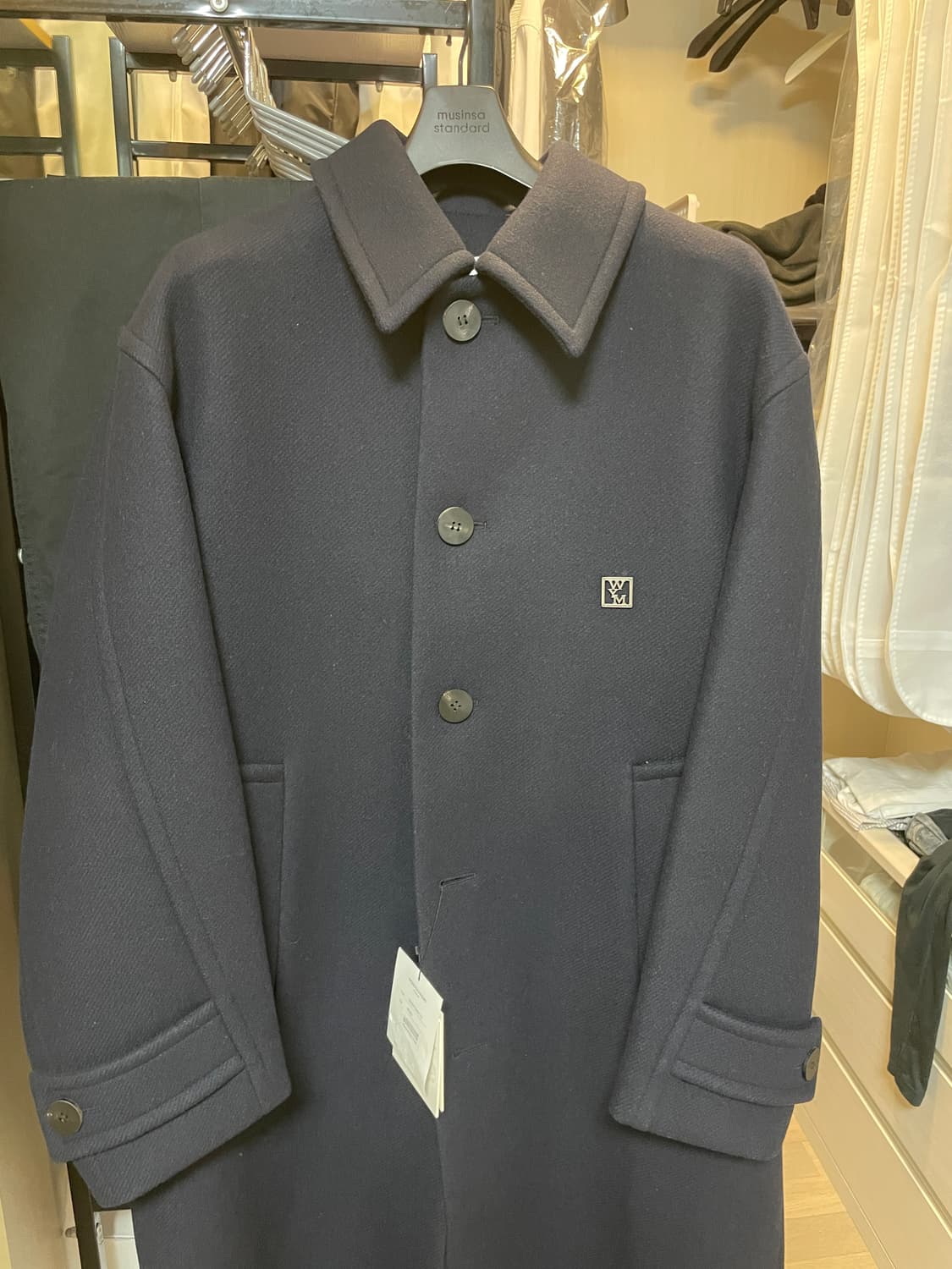 우영미 24fw 네이비 발마칸 코트 46사이즈 상품이미지2