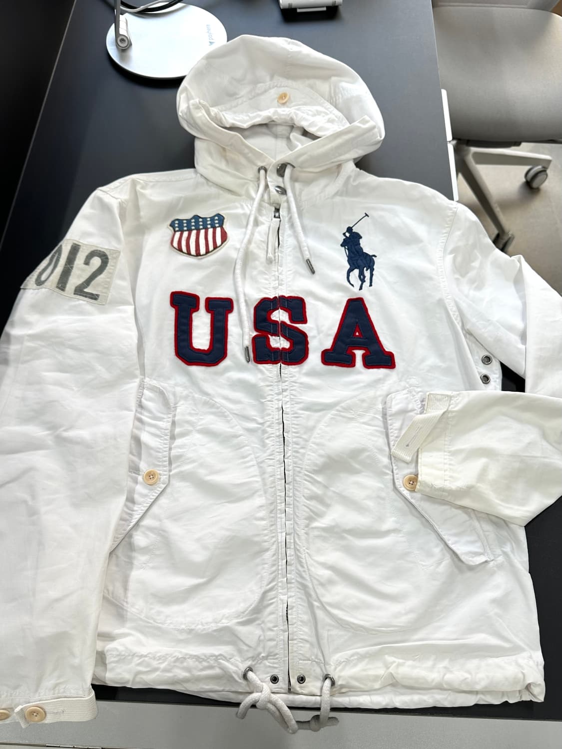 폴로 랄프로렌 USA 빅포니 코튼나일론 컴뱃자켓 화이트 상품이미지5