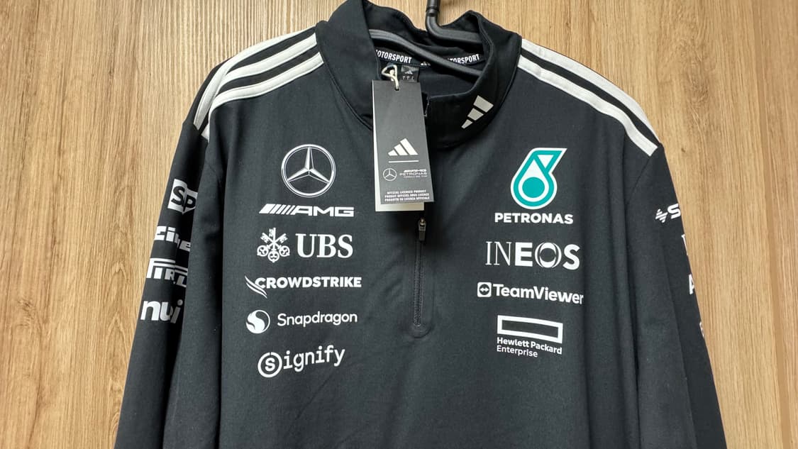 아디다스 메르세데스 AMG F1 쿼터집 블랙 스웨트셔츠 XL 상품이미지3