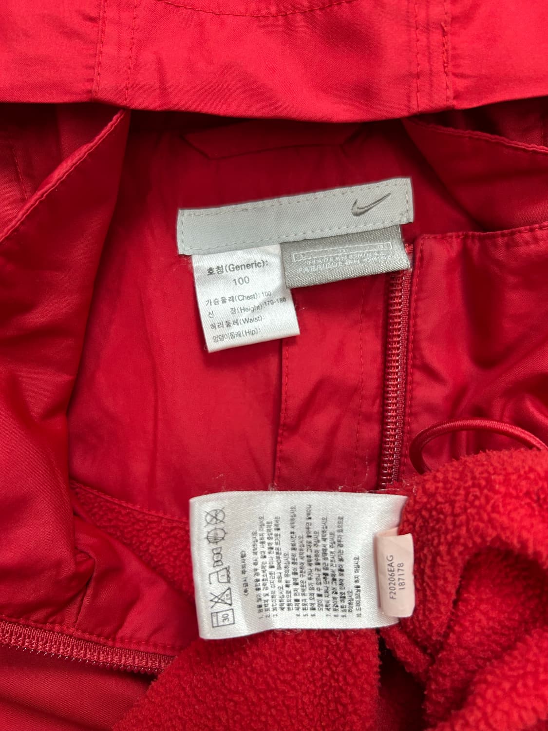 나이키 90s 레드 기모 바람막이 점퍼 L 상품이미지7