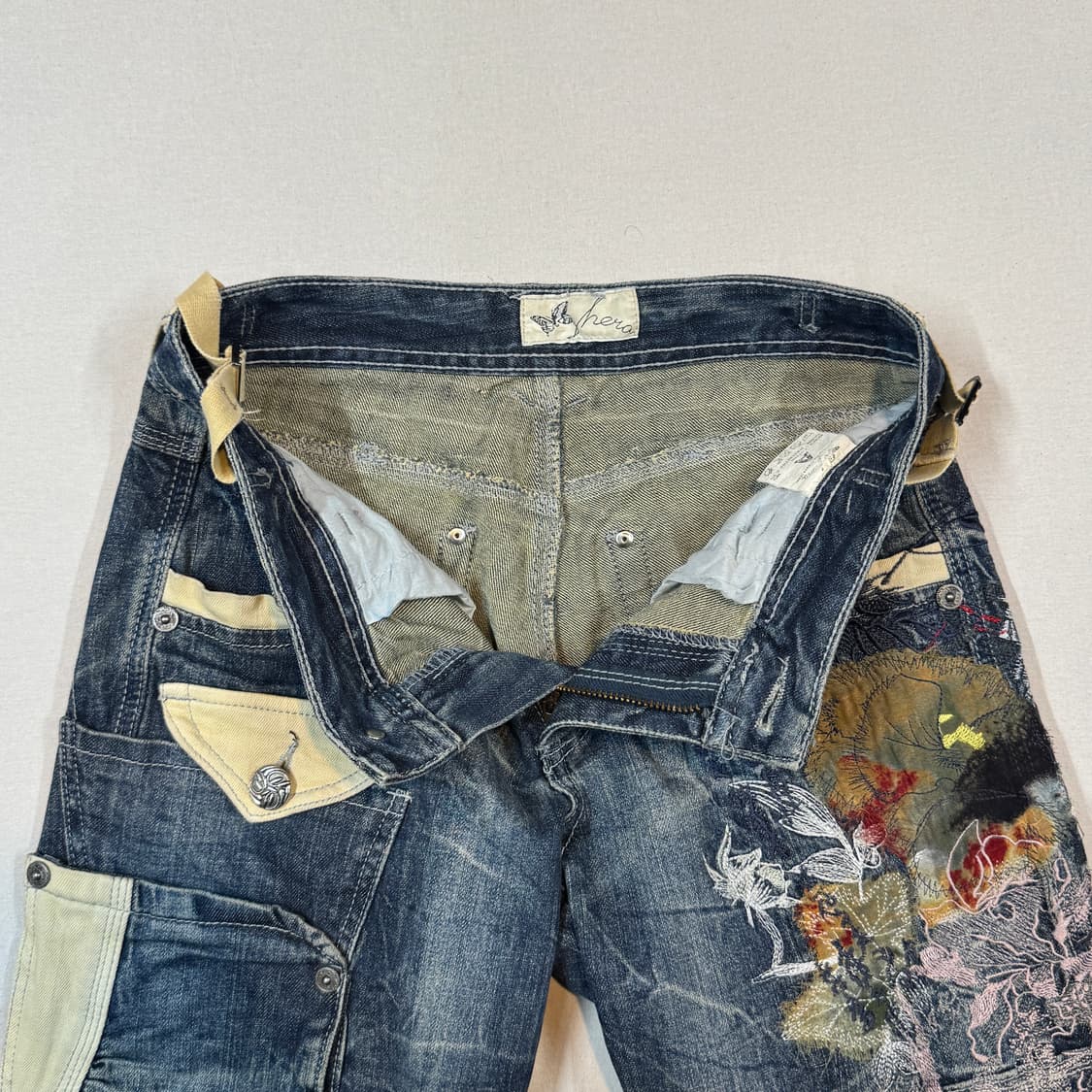 28inch) JPN 일본빈티지 자수 패치워크 데님 팬츠 상품이미지5