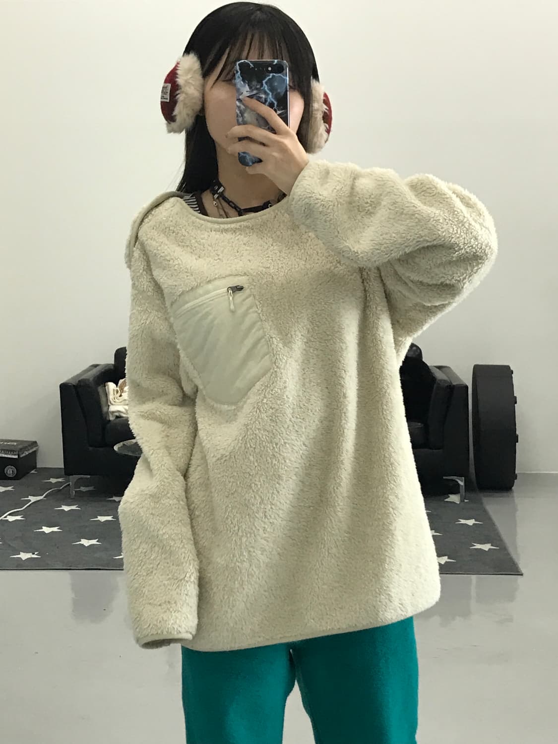 유니클로 엔지니어드가먼츠 플리스 풀오버 아이보리 상품이미지1