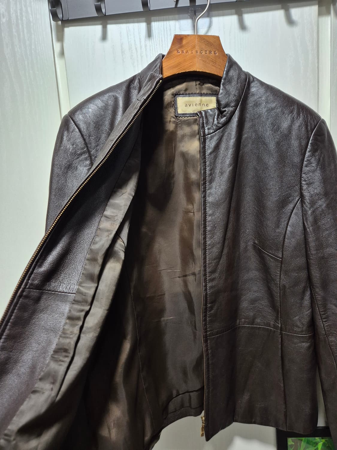 JPN 빈티지 초코브라운 양가죽 지퍼 자켓 상품이미지7