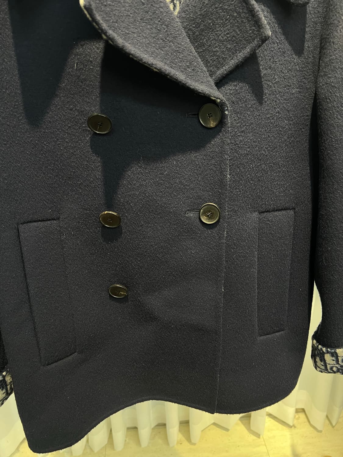 (36) 디올 오블리크 케이프 이펙트 네이비 블루 피코트 여성 상품이미지5