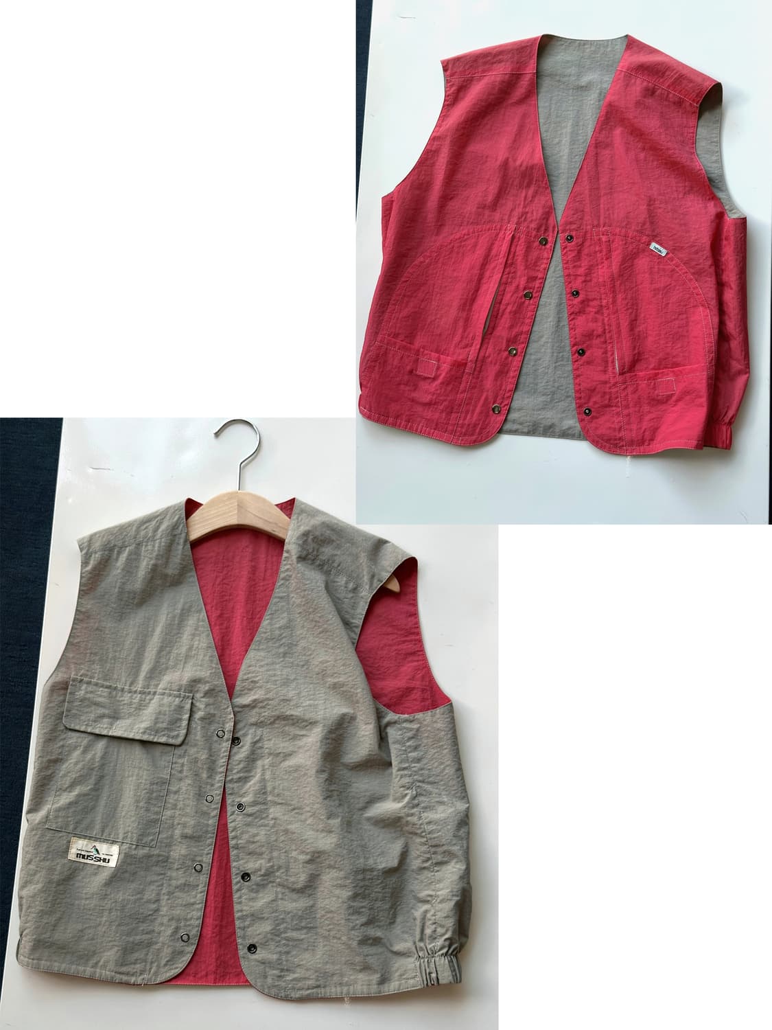 Washed nylon 2way design vest 상품이미지1