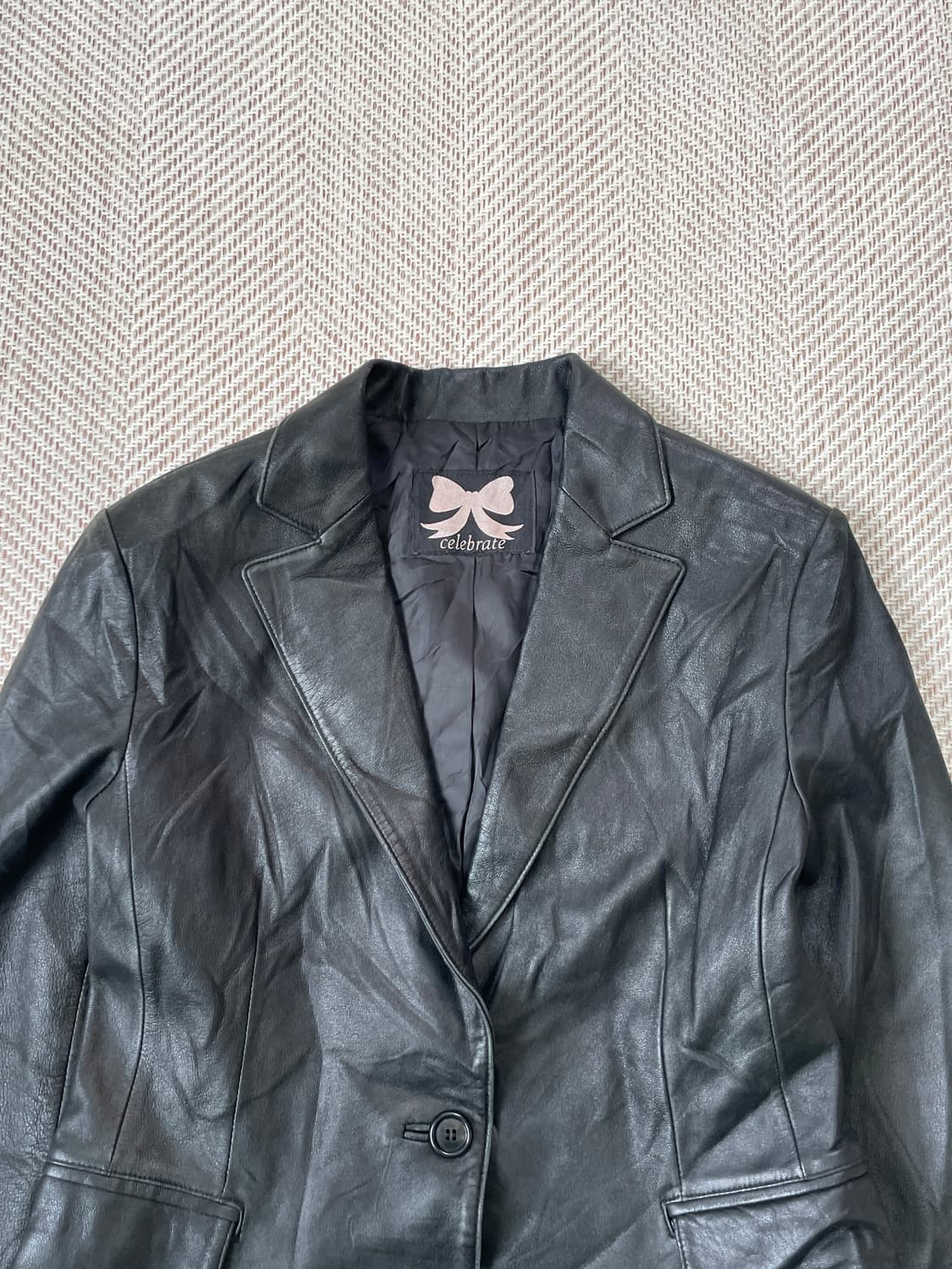 빈티지 양가죽 레더 테일러드 자켓  J03306 상품이미지2