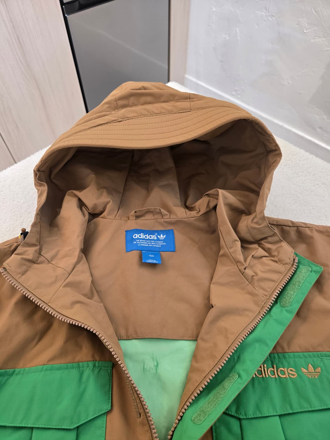 아디다스 브라운/그린 후드 자켓 100 상품이미지7