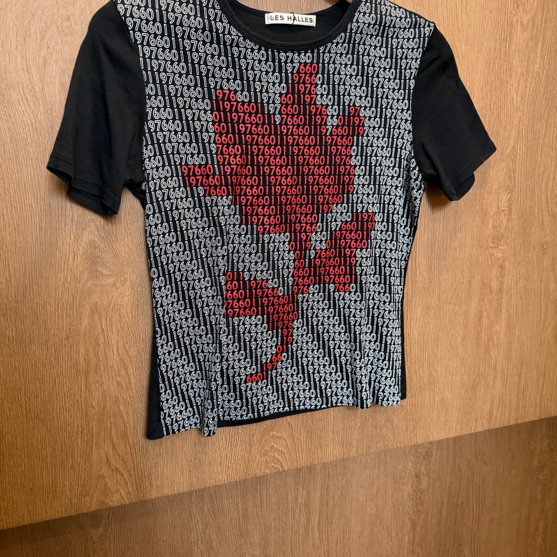 빈티지 반팔 티셔츠 그래픽 넘버 프린팅 디테일 블랙 상품이미지4
