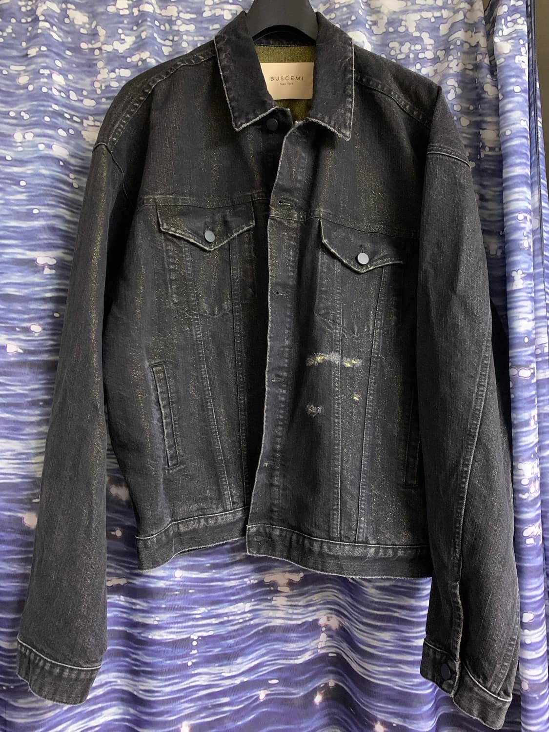 [50] 부세미 데님 자켓 블랙 골드 상품이미지1