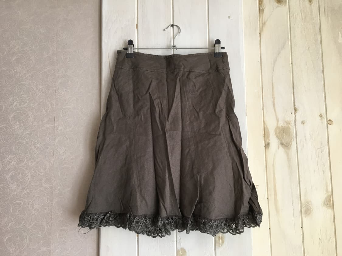빈티지 카키브라운 레이스 스커트 상품이미지1