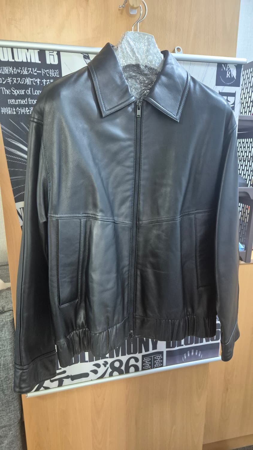 [TNGT] 블랙 램스킨 블루종 레더 점퍼 상품이미지2