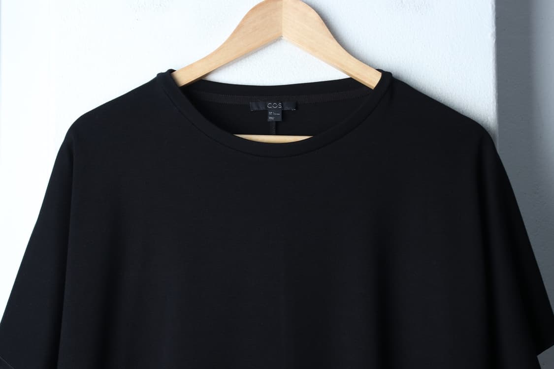 W(L-XL) 코스 반팔 티셔츠 레이온 블랙 무지 유니크-H3H33667 상품이미지3
