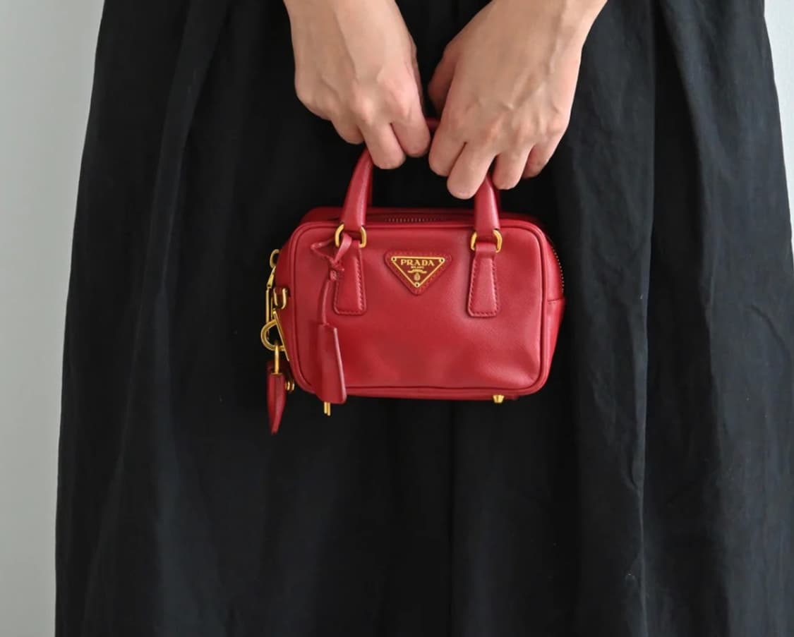 [정품] 프라다 사피아노 미니 토트백 레드 상품이미지2