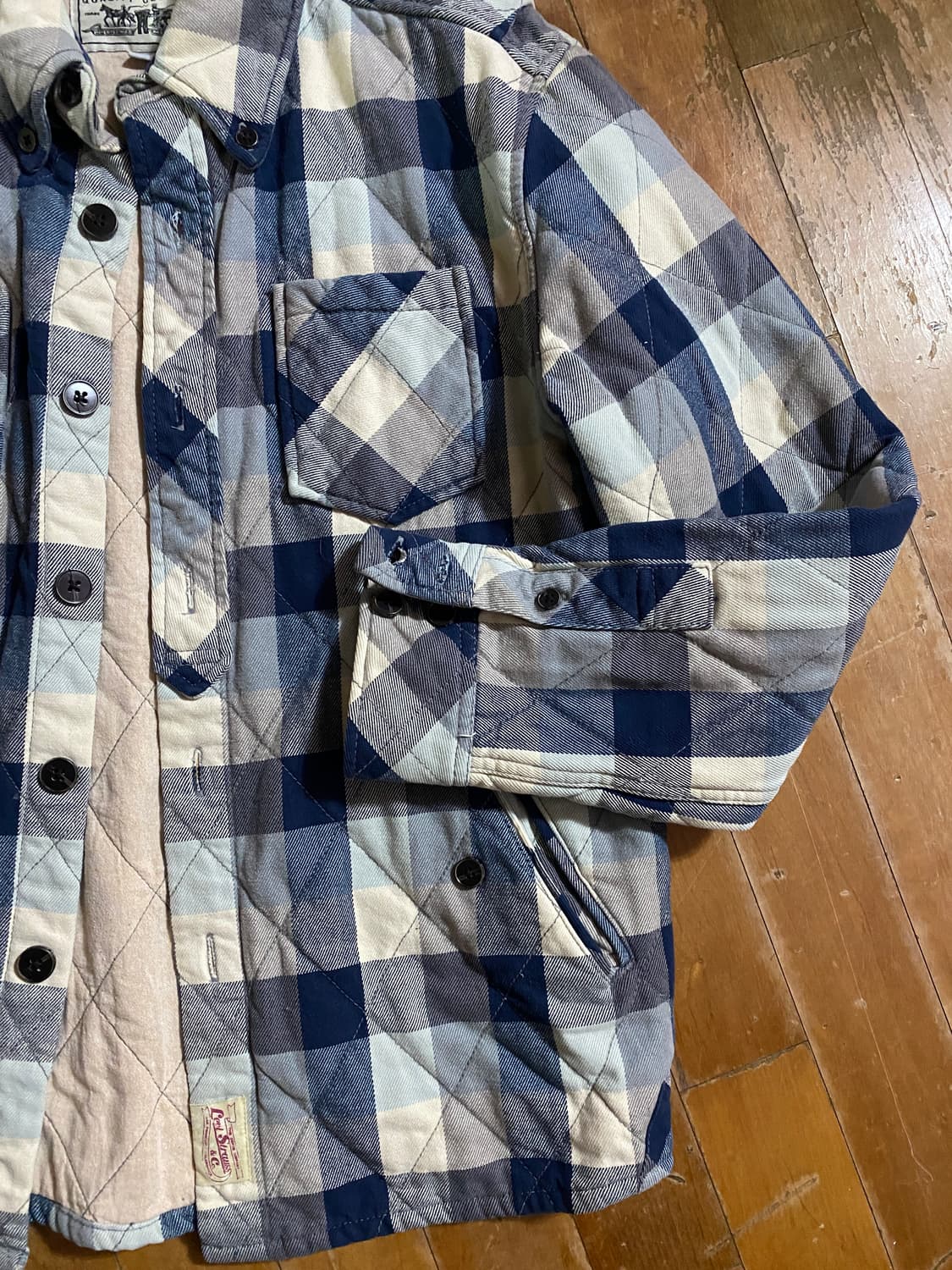리바이스 남성 퀼팅 체크 워크웨어 셔츠형자켓L (100) 상품이미지3