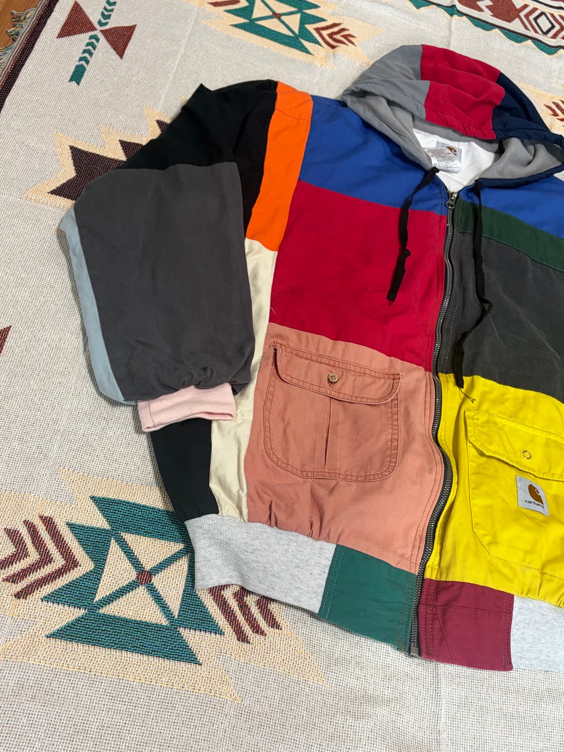 칼하트 리메이크 패치워크 후드집업 상품이미지4