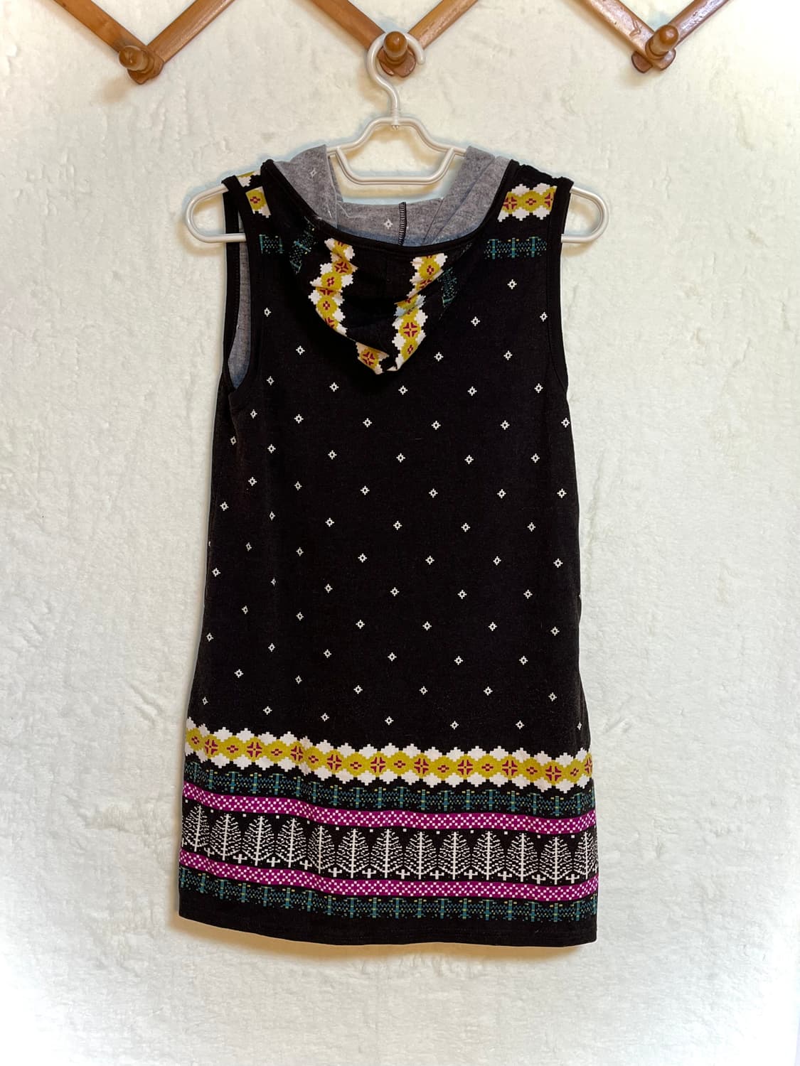 빈티지 후드 폼폼 도트 원피스  상품이미지2