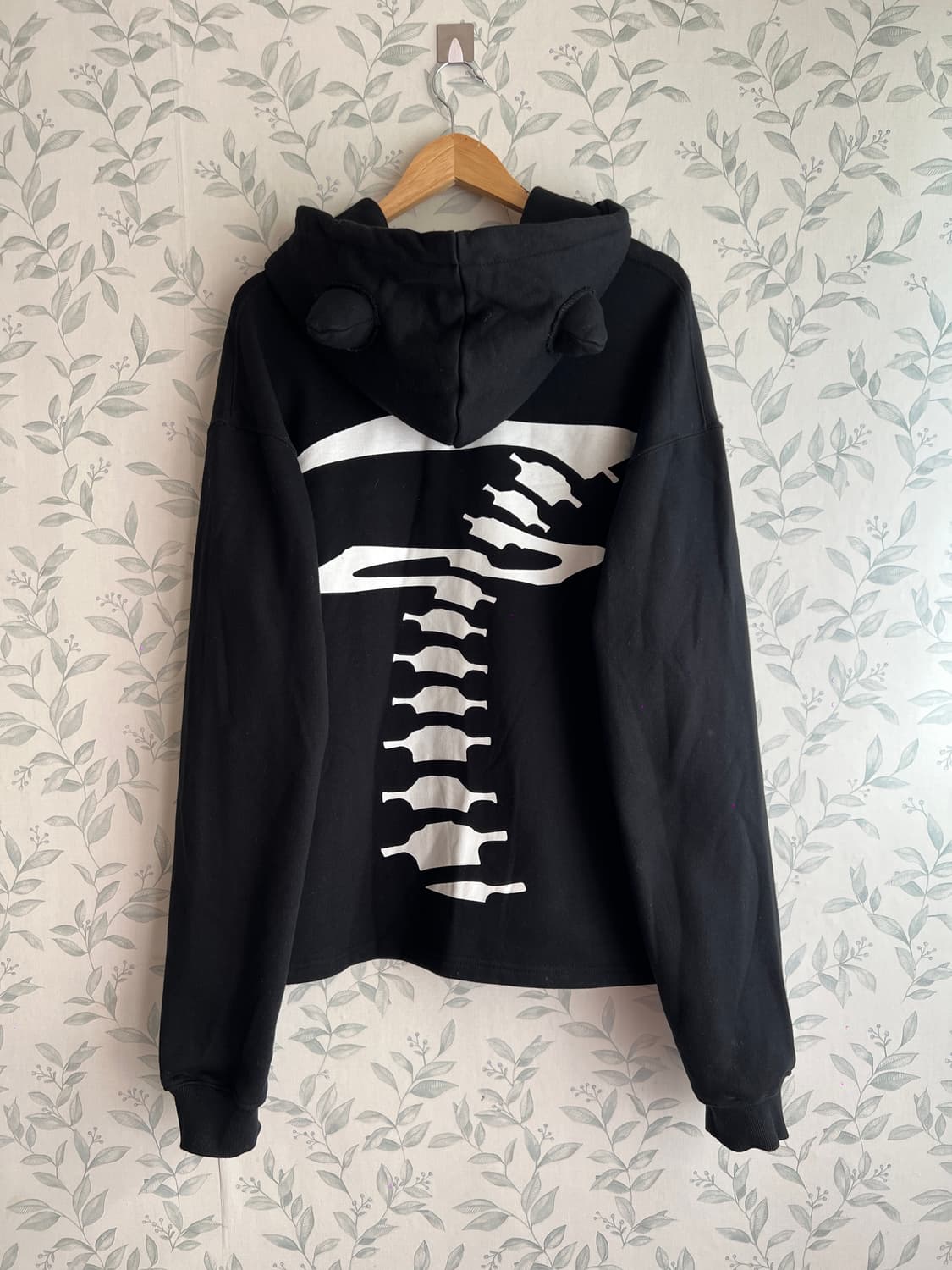 블랙 해골 프린팅 후드티 M 상품이미지3