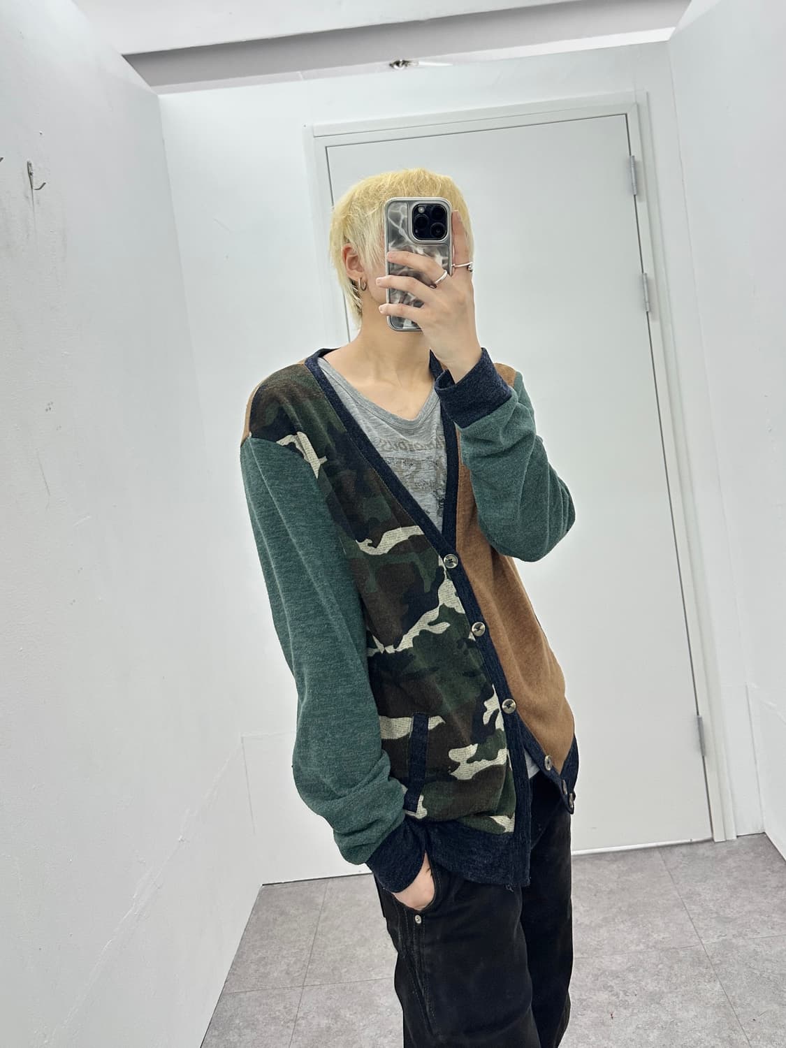 Vintage camo grunge cardigan 상품이미지1