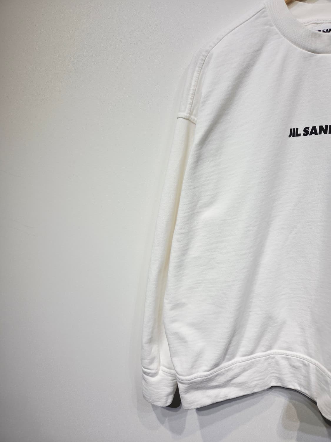 질샌더 화이트 로고 프린트 오버핏 맨투맨_XL 상품이미지3