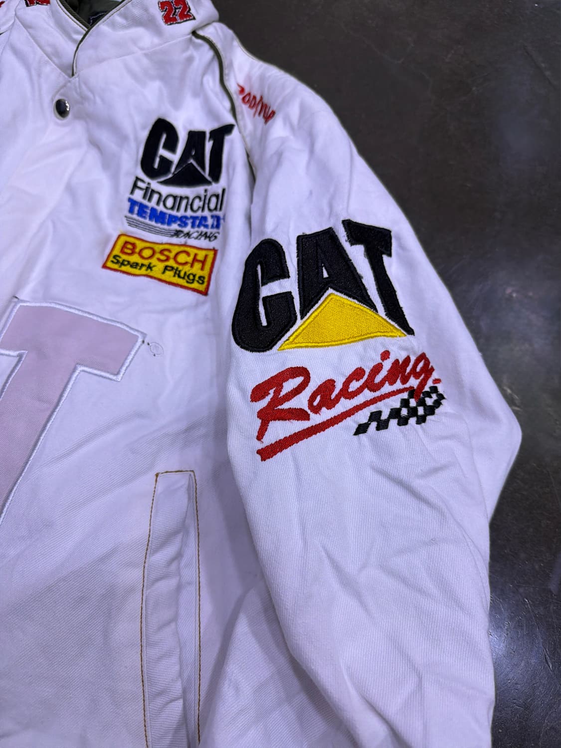 나스카 올드스쿨 CAT 스폰서 자수 패치 코튼 레이싱 자켓 L 상품이미지6