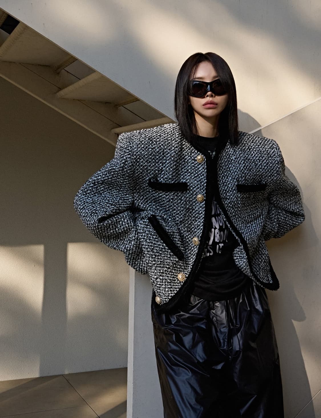 Langer 셀 박시 트위드 자켓 상품이미지1