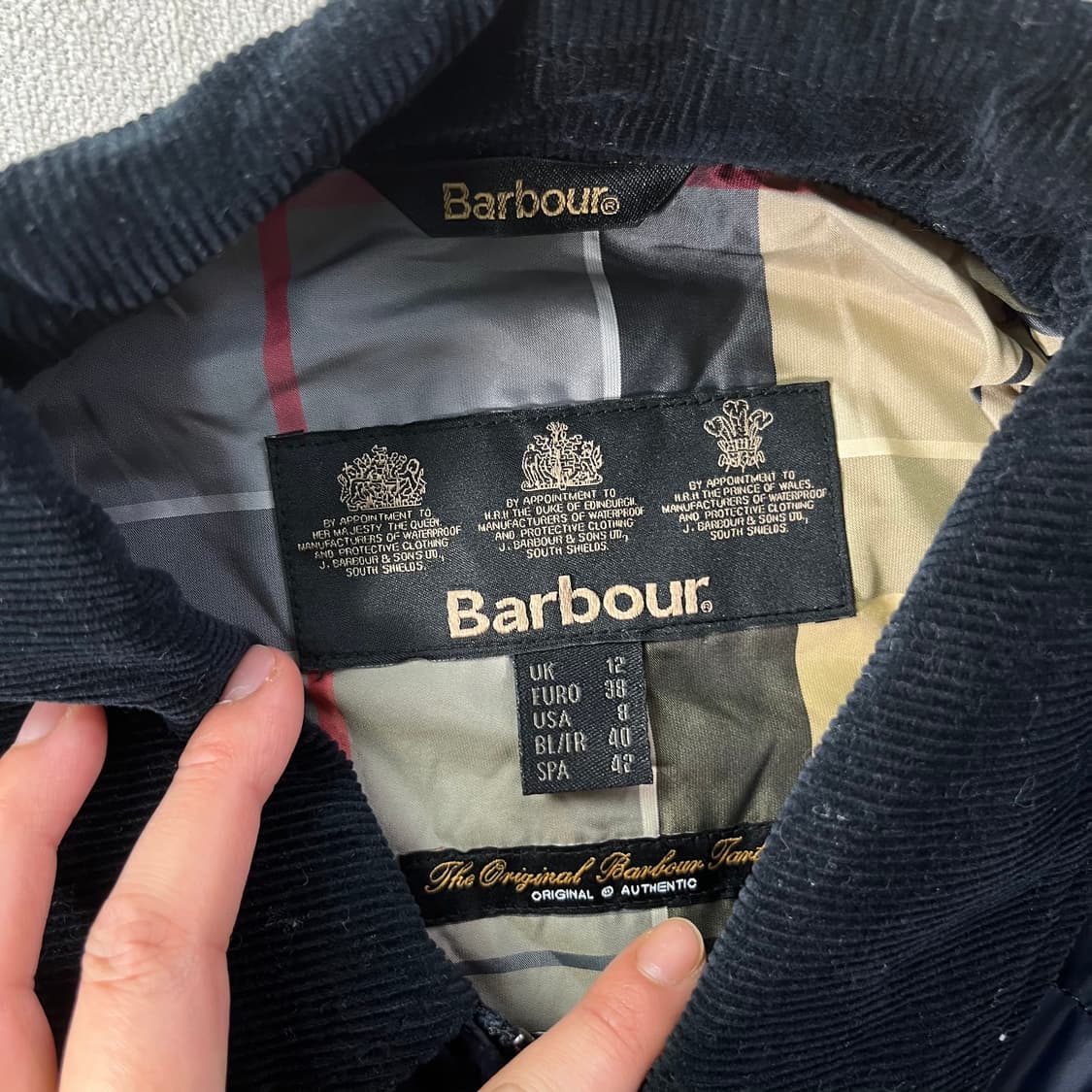 100 바버 인터네셔널 코듀로이 퀄팅 자켓 상품이미지3