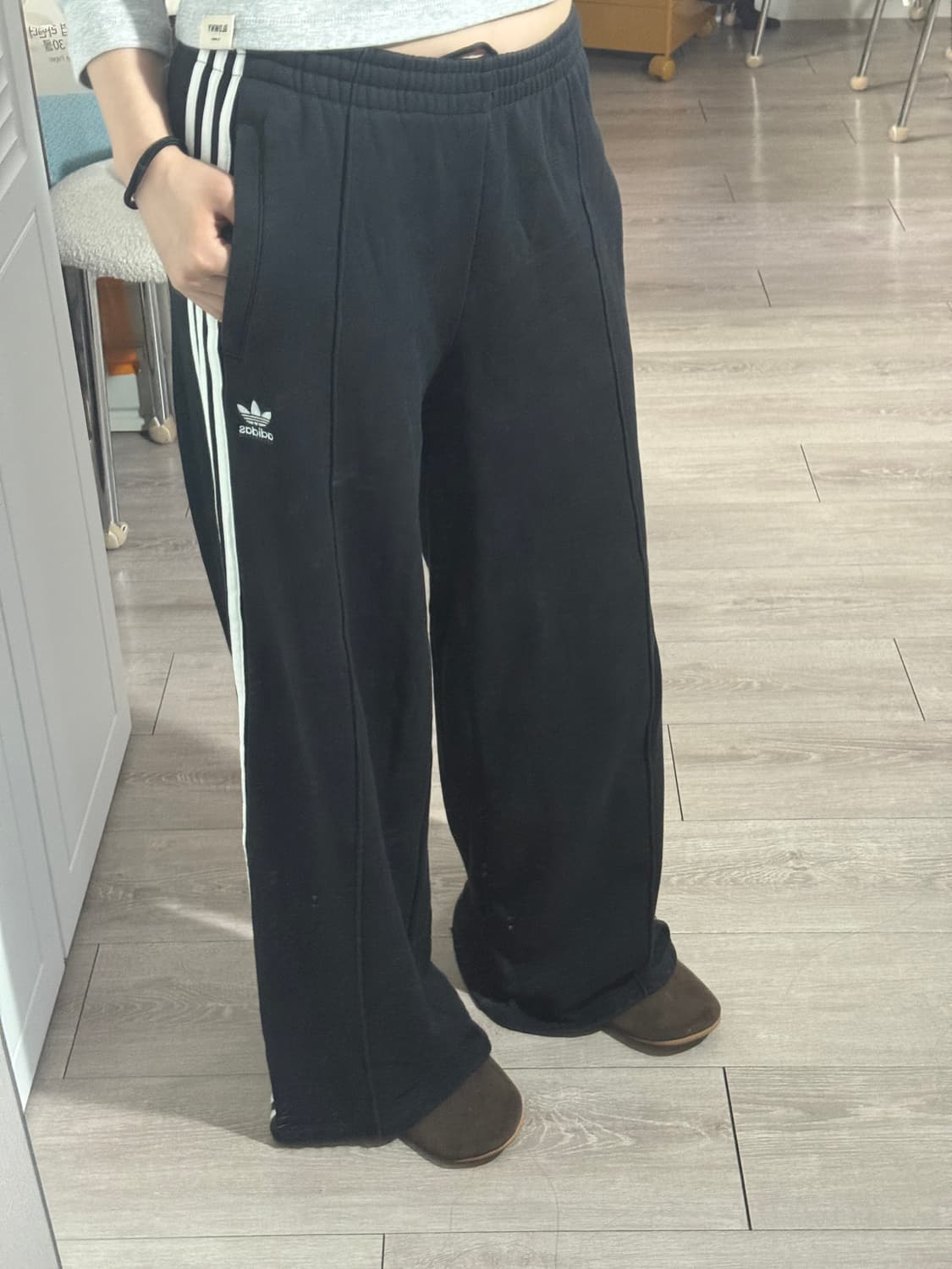 아디다스 와이드 레그팬츠-블랙 M 상품이미지3
