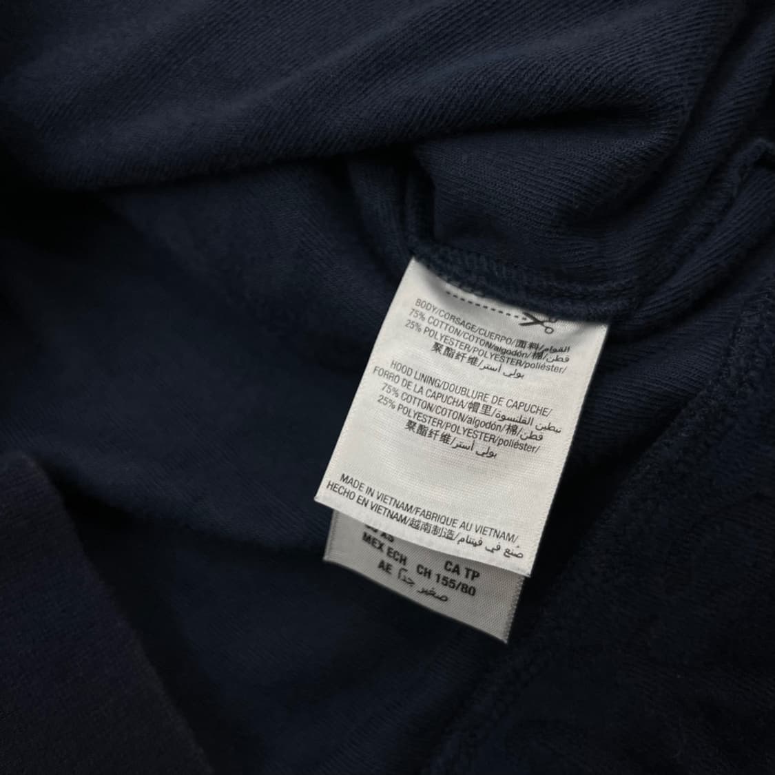 쥬시꾸뛰르 사이드 로고라인 패턴 네이비 벨벳 크롭후드 XS 상품이미지7