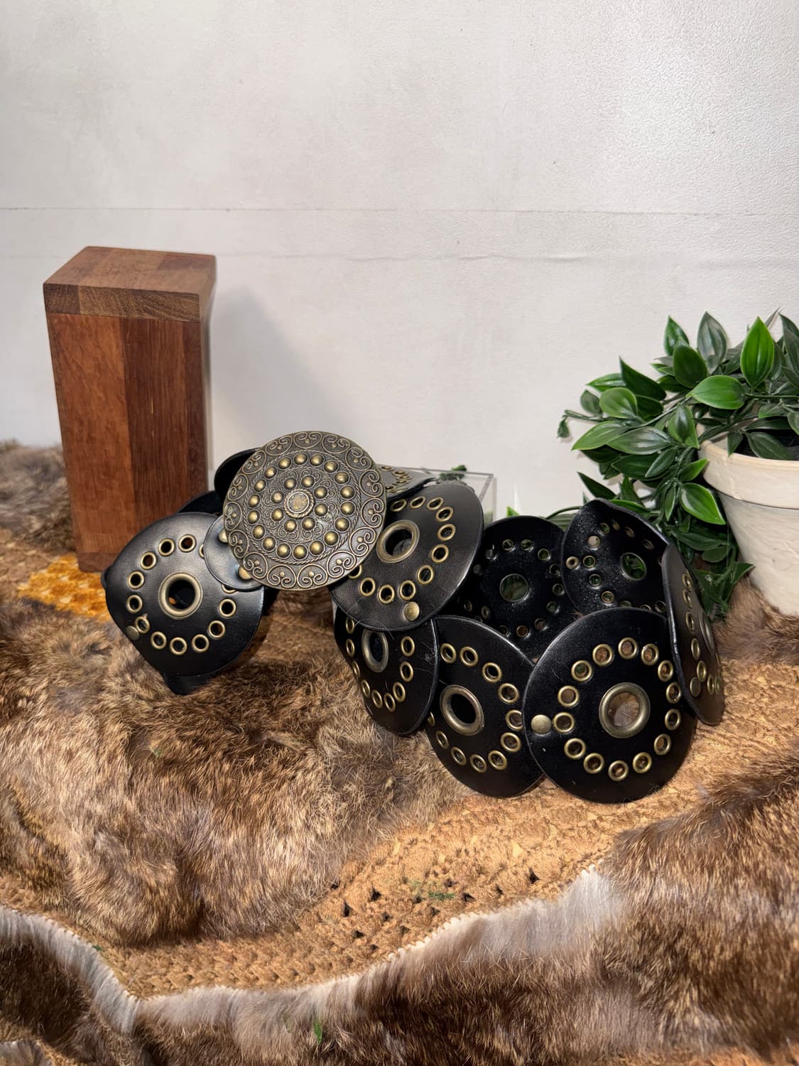 Black western punching disc belt 상품이미지2