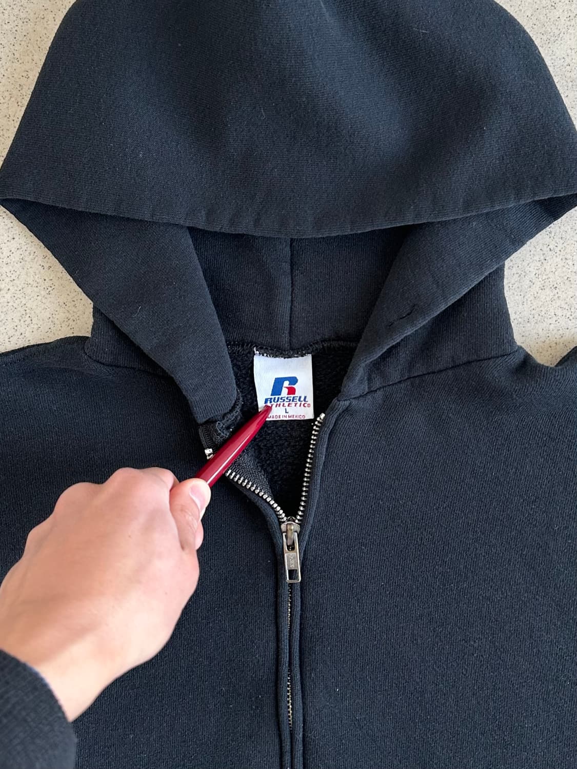 00s 빈티지 러셀 후드집업 블랙 L 상품이미지6