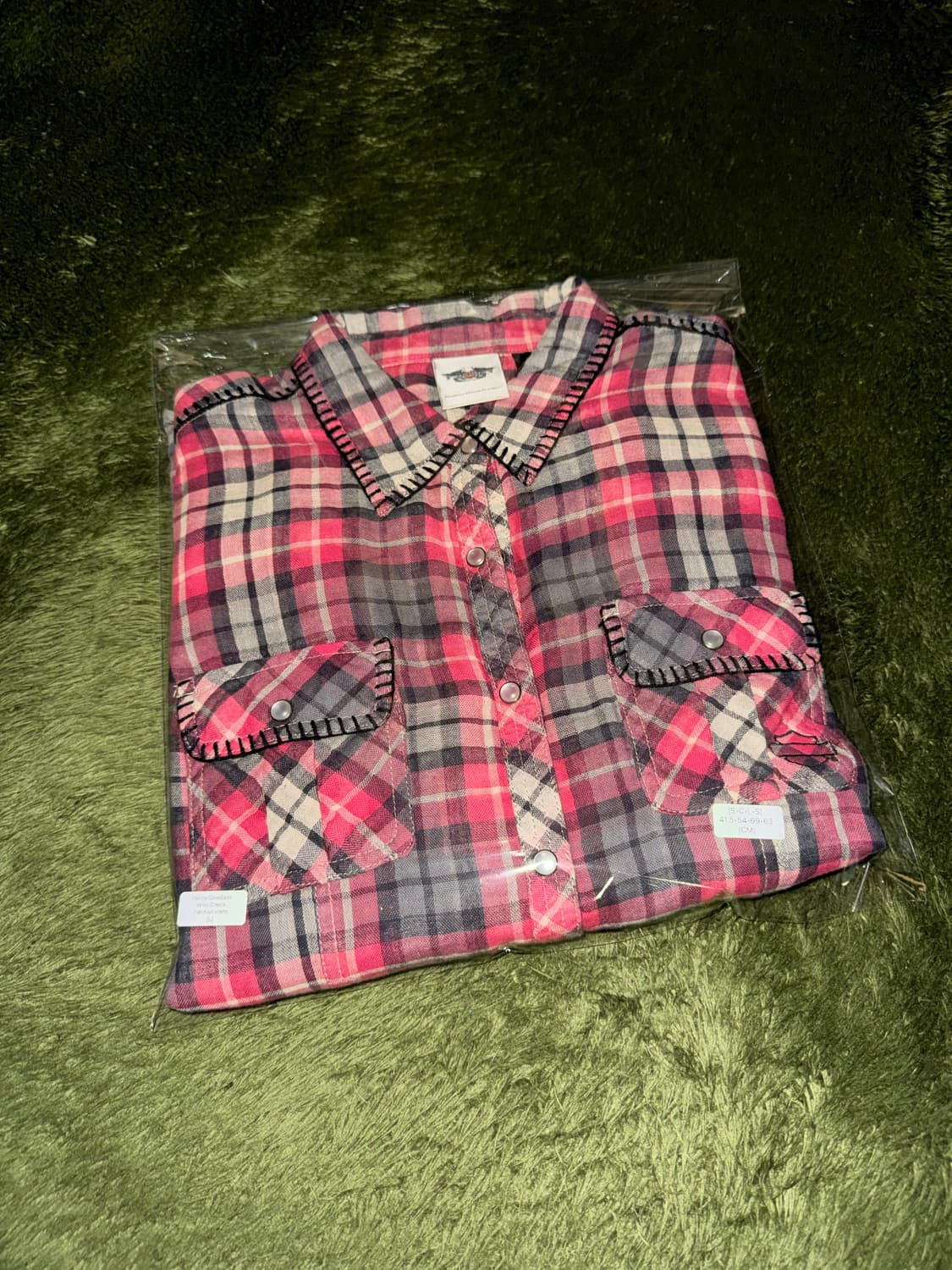 [L] 할리데이비슨 우먼스 웨스턴 펄스냅 스터드 플레이드 체크 셔츠 상품이미지10