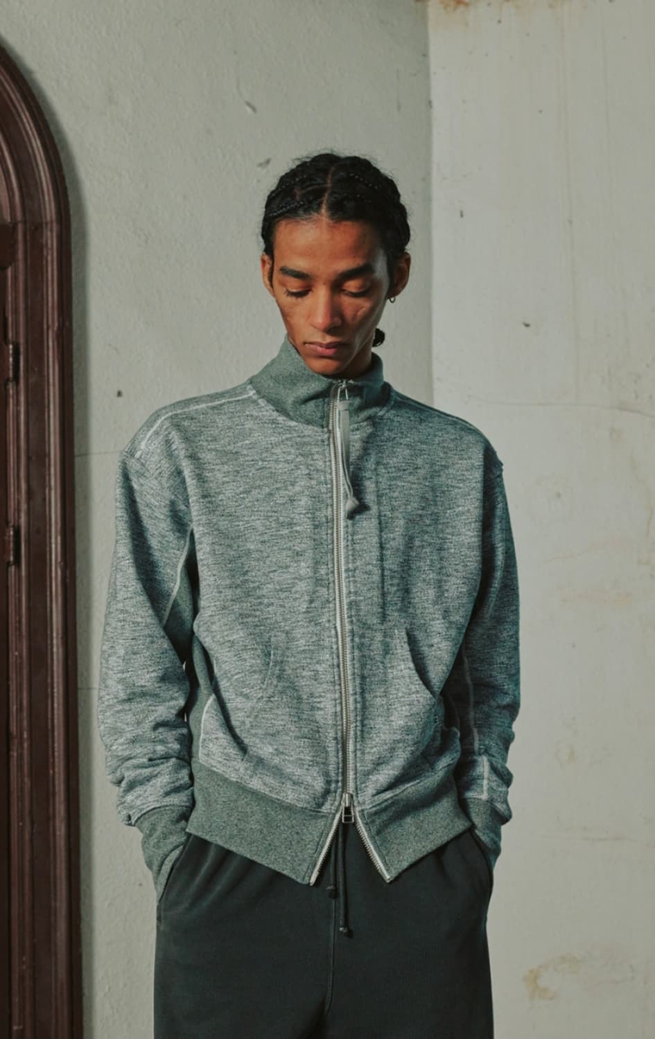 비헤비어 풀집업 멜란지 그레이 상품이미지2