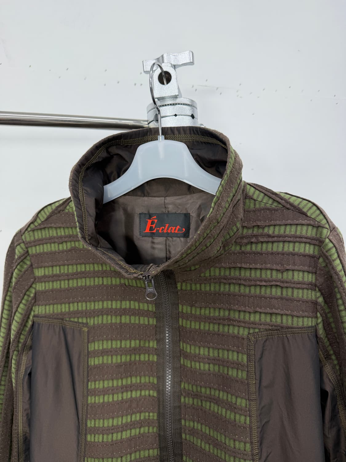 E-Clat Structured Stripe Zip Coat 상품이미지8