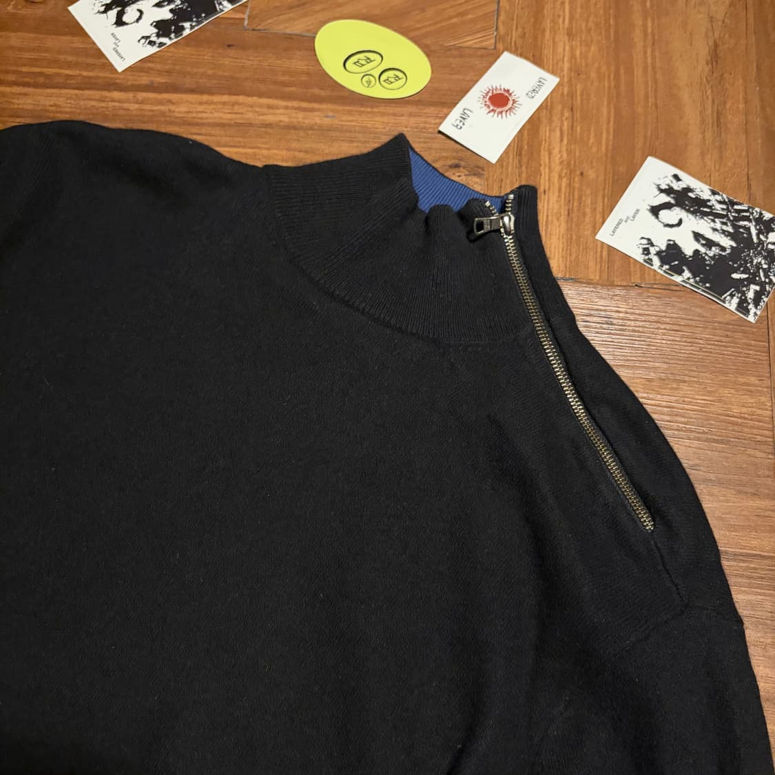 ARMANI EXCHANGE 넥 사이드 집업 니트 블루 상품이미지3