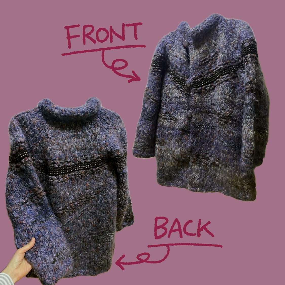 대장 히피 코트! 블루 니트 코트 / 니트 가디건 상품이미지4