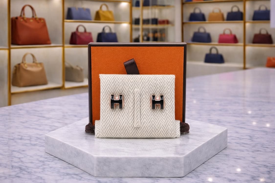 [세제품] 에르메스 미니 팝아슈 귀걸이 블랙 판매합니다!!! 상품이미지2