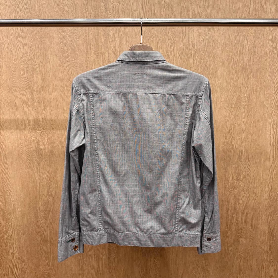 폴스미스 진스 코튼 긴팔 셔츠 자켓 더블 포켓 버튼 디테일 그레이 상품이미지3