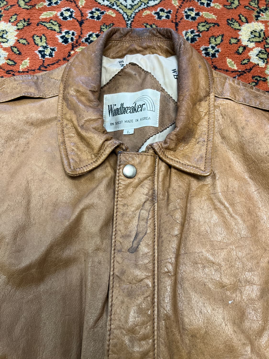 [L] Windbreaker 빈티지 리얼레더 A2 플라이트 자켓 브라운 상품이미지6