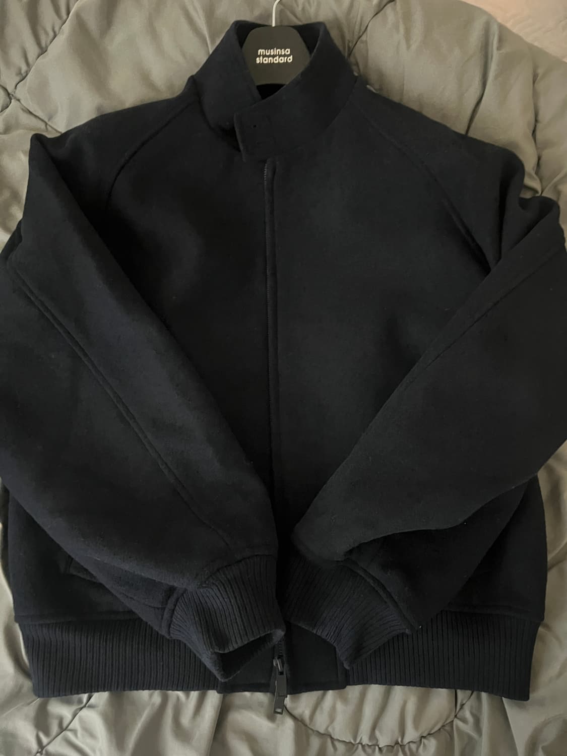 무탠다드 울블렌드 해링턴 자켓 네이비 L 상품이미지4