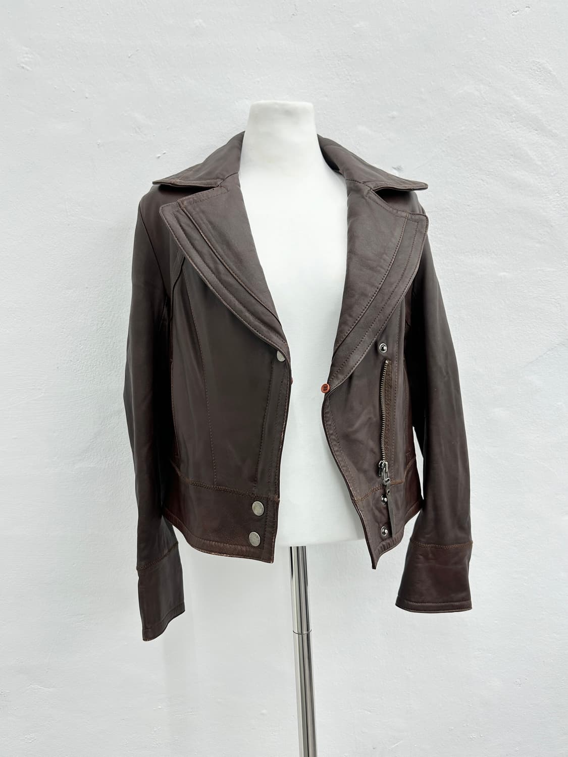 Opt jeans sheepskin leather asymmetric z 상품이미지4