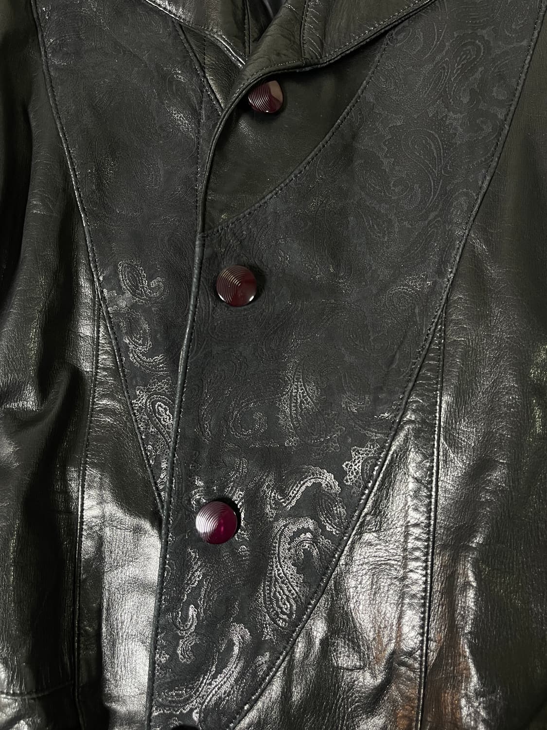 leather vintage pattern jacket 상품이미지7