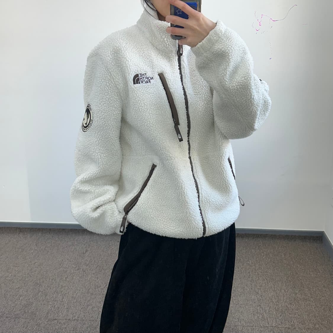 The north face 노스페이스 브라운 아이보리 후리스 집업 상품이미지2