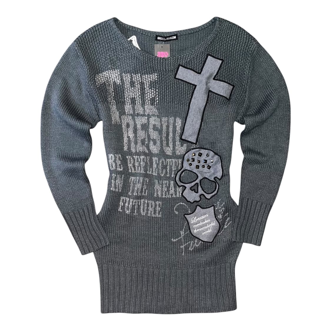 GHOST of HARLEM 고스트오브할렘 와플니트 원피스 y2k펑크갸루 상품이미지1